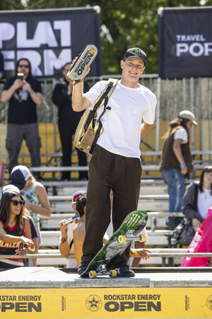 Monster Energy's Kieran Woolley Takes 2nd in Men's Skateboard Park and Kelvin Hoefler Takes 2nd in Men's Skateboard Street at the Rockstar Energy Open in Portland