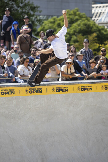 Monster Energy’s Kieran Woolley Takes Second Place in Men’s Skateboard Park at the Rockstar Energy Open in Portland