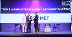 Ayush Lodhi, Chief Technology Officer - GoComet accepting the 2024 GCC Workplace Award in the category of Employee Rewards and Recognition