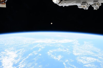 A waxing gibbous moon rises over the Indian Ocean as the International Space Station orbited 266 miles above.
Credit: NASA
