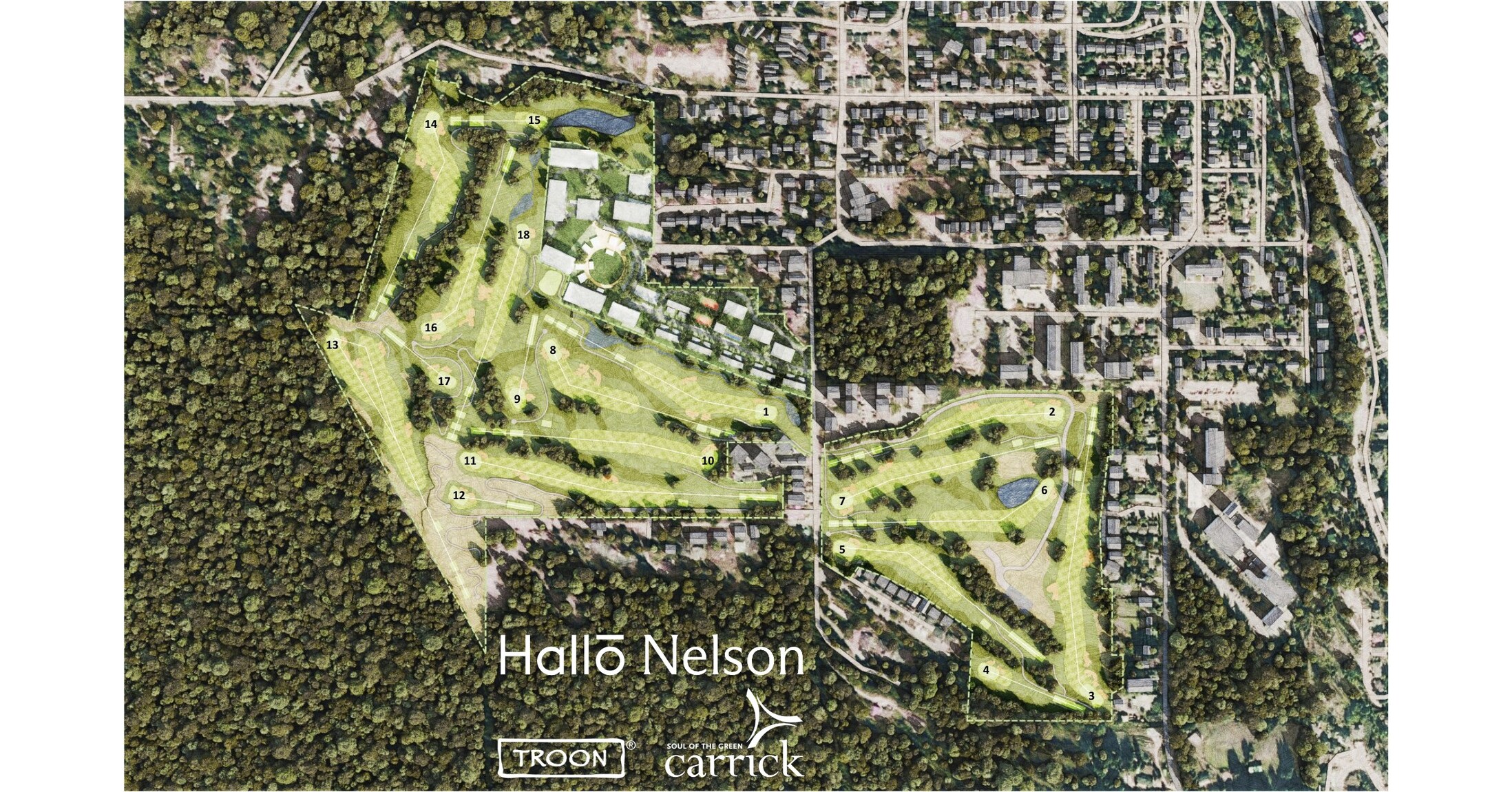 The Dodger at Hallō Nelson–unveiled as the only Troon-managed golf course in Canada and designed by Doug Carrick. A limited release of First Homes for purchase will be located on the first fairway.