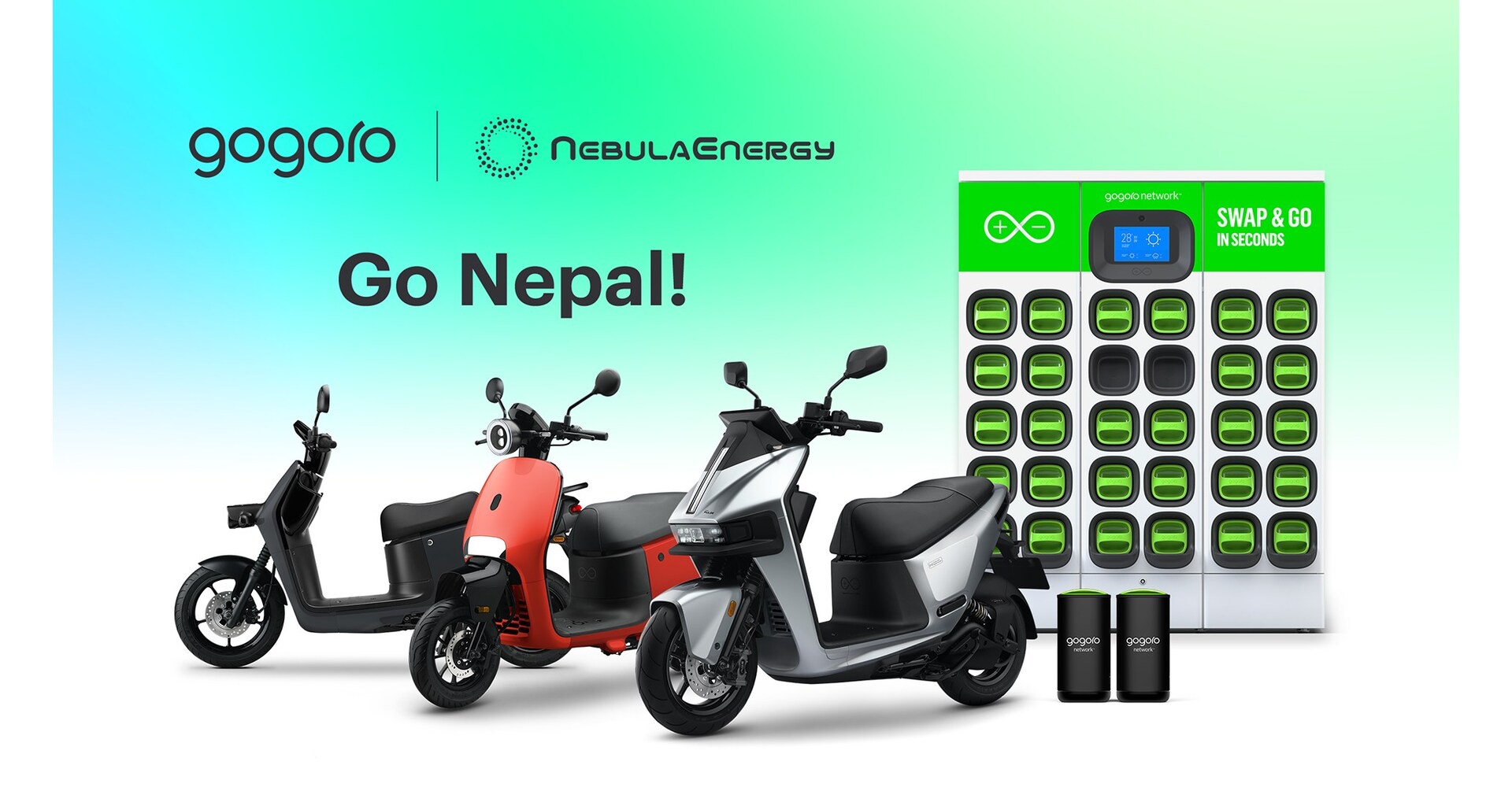 Gogoro and Nebula Energy Announce Commercial Launch in Kathmandu for October; Partners Unveil 45 Battery Swapping Locations and Introduce Three Smartscooter Models