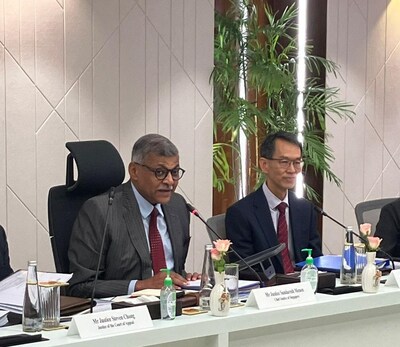 Chief Justice Sundaresh Menon and Justice See Kee Oon at the second annual India-Singapore Judicial Roundtable held in New Delhi, India (PRNewsfoto/Supreme Court of Singapore)