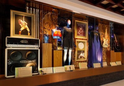 Among the memorabilia is a stunning blue gown from Lady Gaga, worn at the 2009 Billboard Women in Music Awards. The gown, designed by the talented Holly Russell, featured beetle wings, and grey crochet dress worn by Taylor Swift, an amplifier from Eddie Van Halen, which pays tribute to his Indonesian heritage and his tremendous impact on the world of rock music.