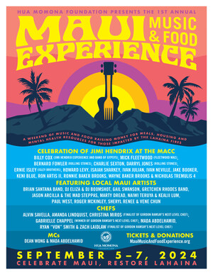 Culinary Stars to Shine at Hua Momona's 1st Annual Maui Music &amp; Food Experience