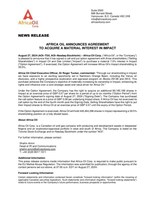 AFRICA OIL ANNOUNCES AGREEMENT TO ACQUIRE A MATERIAL INTEREST IN IMPACT (CNW Group/Africa Oil Corp.)