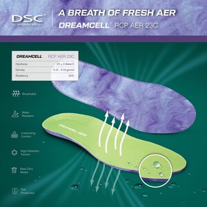 大昇化工 Dahsheng Chemical (DSC®) 推出DREAMCELL® RCP AER 23C鞋墊：增強透氣與防潑水的雙重技術