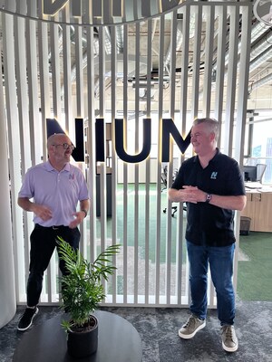 Nium's Chief Business Officer, Mike Birmingham, and Nium's Chief Operating Officer, Spencer Hanlon, at the new office in Vilnius, Lithuania