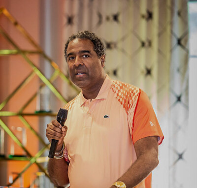 LP Green, II, CEO & Publisher of Savoy Magazine made remarks, thanking sponsors and attendees for their support of the 2nd Annual Savoy Golf Invitational at the Country Club of Georgia in Atlanta.