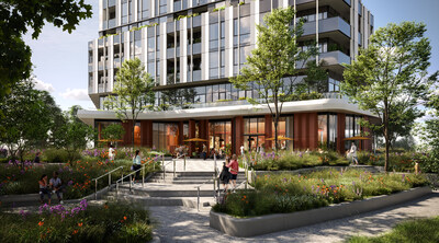 Mattamy will lead the sales and marketing for Cloverdale’s signature condominium project on the 2.3 acre gateway site located at 2 & 10 The East Mall Crescent. (CNW Group/Mattamy Homes Limited)