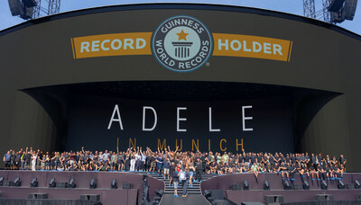 Solotech's team powered Adele's Guinness World Record for the Largest Temporary Outdoor LED Screen at her groundbreaking Munich residency. (CNW Group/Solotech Inc.)