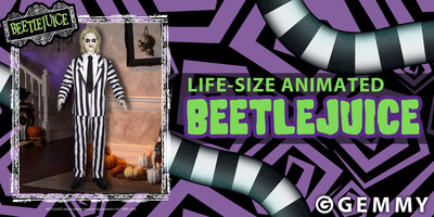 Activated by sound and motion, the Beetlejuice animatronic comes to life and speaks nine programmed phrases in true character voice for a fully immersive and entertaining experience.