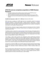 ATCO Structures completes acquisition of NRB Modular  Solutions (CNW Group/ATCO Ltd.)