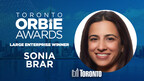 Large Enterprise ORBIE Winner, Sonia Brar of City of Toronto