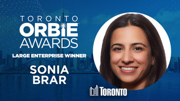 Large Enterprise ORBIE Winner, Sonia Brar of City of Toronto