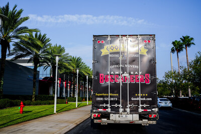 Back View Tampa Bay Buccaneers x Good Greek Moving and Storage Equipment Trailer Back View Tampa Bay Buccaneers x Good Greek Moving and Storage Equipment Trailer