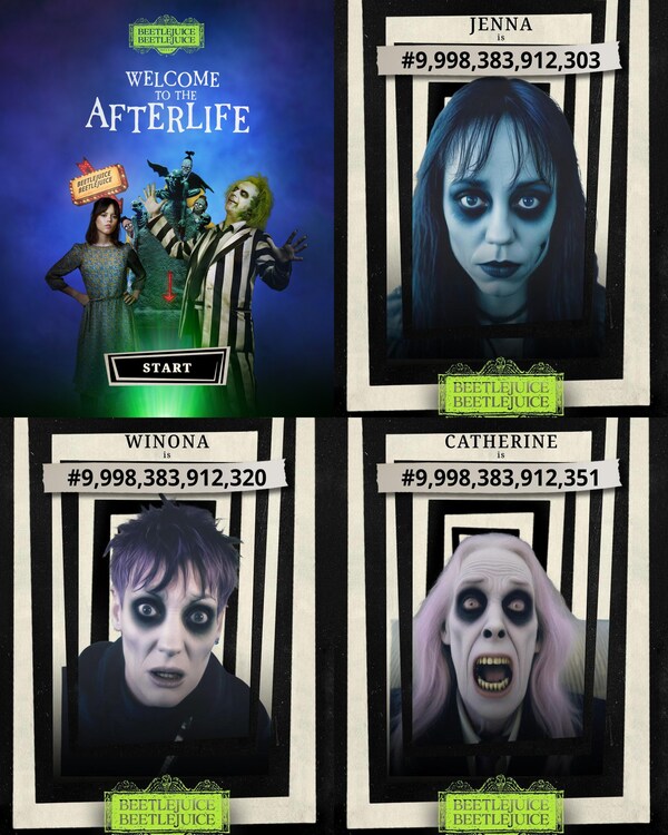 "Welcome To The Afterlife” is a groundbreaking, interactive web-based app that immerses fans headfirst into the iconic, whimsical and mischievous world of Beetlejuice with a unique journey through the film's vibrant Afterlife.