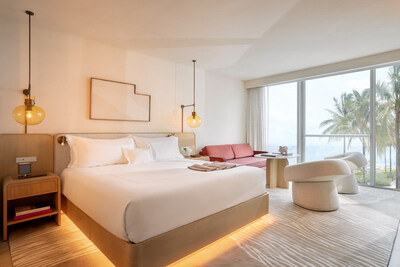 Beach Club’s spacious guest rooms and suites will showcase a design that blurs the lines between interiors and outdoors, complete with floor-to-ceiling ocean views.