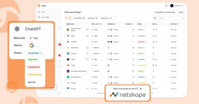 The Discovered Applications Dashboard surfaces shadow IT. Leveraging its integration with Netskope, Josys provides an assessment of each discovered app's risk level and compliance certificates, allowing IT teams to quickly move from risk identification to remediation.