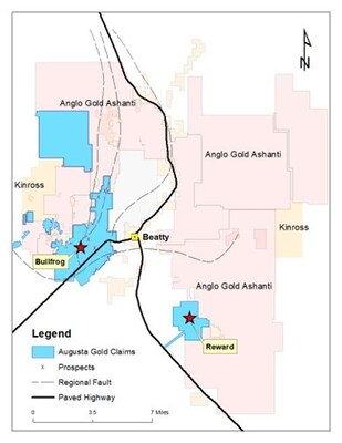 Figure 1 – Reward Project Strategically Located in a Top Tier Mining District (CNW Group/Augusta Gold Corp.)