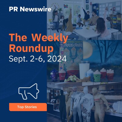 PR Newswire Weekly Press Release Roundup, Sept. 2-6, 2024. Photos provided by LEGO® Education, The Wendy's Company and Chipotle Mexican Grill.