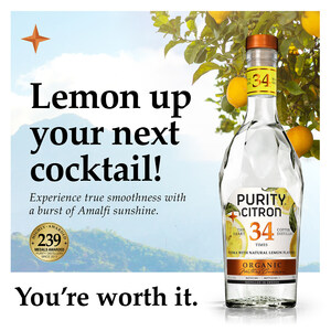 Purity Distillery Launches Purity Citron, the Latest Addition to the Brand's Growing Portfolio of Organic Vodkas