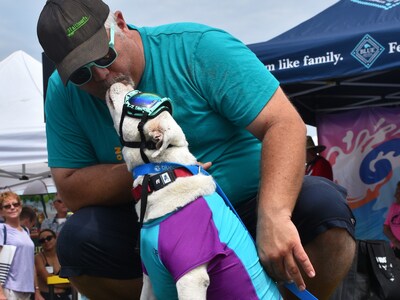 Helen Woodward Animal Center’s Surf Dog Surf-a-Thon is the only one of its kind where 100% of the proceeds go directly to supporting orphan pets and programs.