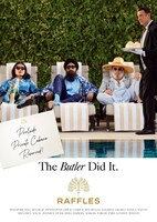 Raffles Hotels & Resorts new brand campaign ‘The Butler Did It,’ features designer and actor Waris Ahluwalia, fashion icon Robert Rabensteiner, and model May Siu as quintessential Raffles guests while renowned model Tim Easton stars as the Butler. (CNW Group/Raffles Hotels & Resorts)