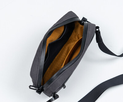 Main compartment includes a protective phone pocket and two flexible organizational pockets.