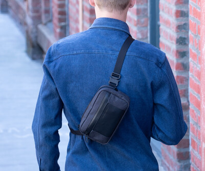 The Shinjuku Sling can be worn on the back or chest