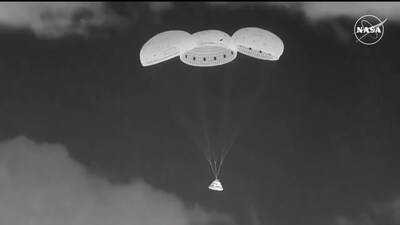 NASA and Boeing welcomed Starliner back to Earth following the uncrewed spacecraft's successful landing at 10:01 p.m. MDT Sept. 6, 2024, at the White Sands Space Harbor in New Mexico. Credit: NASA.