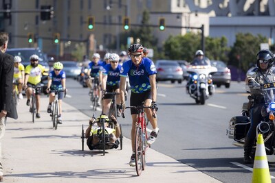 Cigna Chairman and CEO David Cordani leads a bike ride to Hartford, Conn.'s Dunkin' Park.