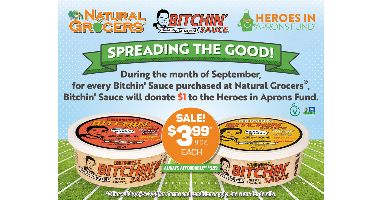 Natural Grocers Announces Collaboration with Bitchin' Sauce to Benefit the Natural Grocers Heroes in Aprons Fund