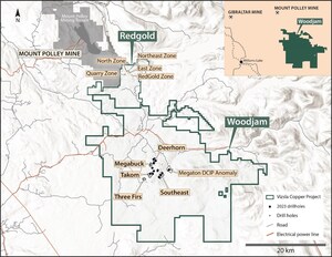 VIZSLA COPPER INTERSECTS 1.09% CUEQ OVER 95M WITHIN A BROADER ZONE OF 0.77% CUEQ OVER 177.3M AT WOODJAM