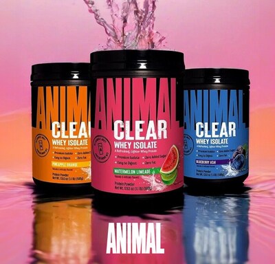 Introducing Animal Clear Whey Isolate: a light, refreshing protein shake with 20g of high-grade whey protein isolate, 5g of BCAAs, and less than 1% lactose, perfect for muscle recovery and lean muscle growth.