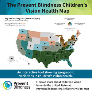 New "Prevent Blindness Children's Vision Health Map" and Report Released to Provide New Data on Children's Eye Health Issues, and Help Identify Gaps in Eye Care Access