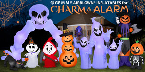 Kick Up the Fright Factor or Enchant with Cute Inflatable Characters at The Home Depot