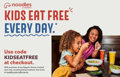 Noodles Company Announces that Kids Eat Free Every Day that Ends in Y