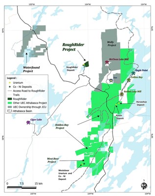 Figure 1: Roughrider Location Map (CNW Group/Uranium Energy Corp)