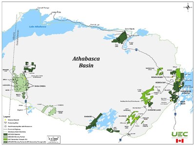 Figure 2: Athabasca Project Map (CNW Group/Uranium Energy Corp)