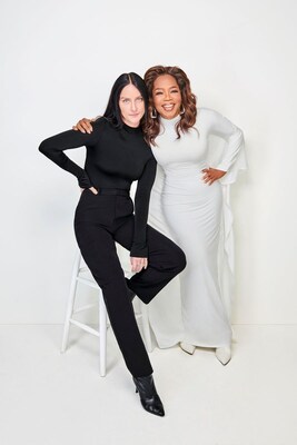 Caption: Designer Sally LaPointe & Oprah Winfrey (Photo Credit: Ruven Afanador)