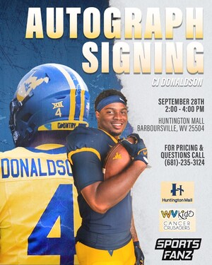 Announcing the CJ Donaldson WVU Mountaineers Autograph Event