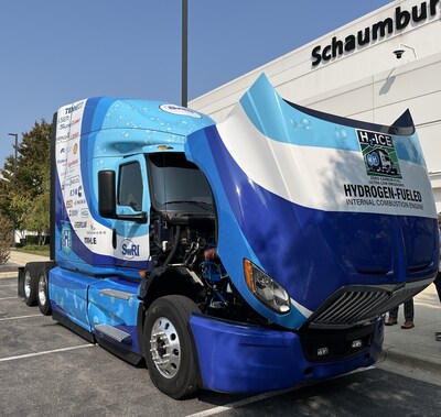 This Allison-equipped Hydrogen Internal Combustion Engine (H2-ICE) truck on display at COMVEC demonstrates emissions control capable of outperforming upcoming emissions standards in the U.S. and Europe.