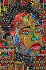 "Pierce the Silence" fabric collage by Tsholo Motong