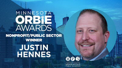 Nonprofit/Public Sector ORBIE Winner, Justin Hennes of Minneapolis Public Schools (fmr)