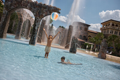 The interactive Splash Zone at Four Seasons Resort Orlando provides hours of fun and entertainment, with water curtains, fog nozzles and fountains. In addition, two water slides and a zero-entry family pool with a Dive-In movie screen are also part of the Resort's spectacular Explorer Island waterpark.