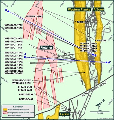 Figure 3 – Southern Stage 1 Exploration Target Area showing existing drilling (refer Figure 1 for location). This area will be subjected to detailed drilling during Q2/Q3 FY25 (Refer to Westgold ASX/TSX Release of 21 August 2024 for full assay results of these drill holes). (CNW Group/Westgold Resources Limited)