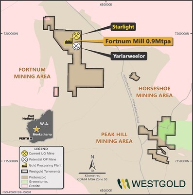 Figure 3 - Murchison Operations Project Areas (Fortnum) (CNW Group/Westgold Resources Limited)