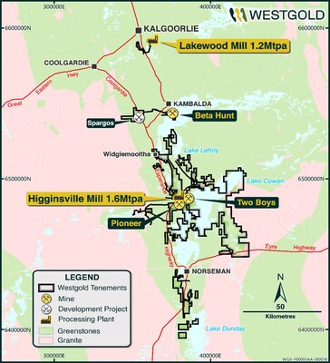 Figure 4 – Southern Goldfields Operations Project Area. (CNW Group/Westgold Resources Limited)