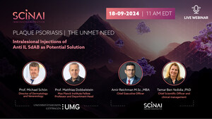 Scinai to Host Online Expert Panel on Plaque Psoriasis Treatment and Intralesional Injections of anti-IL-17A/F VHH Antibodies